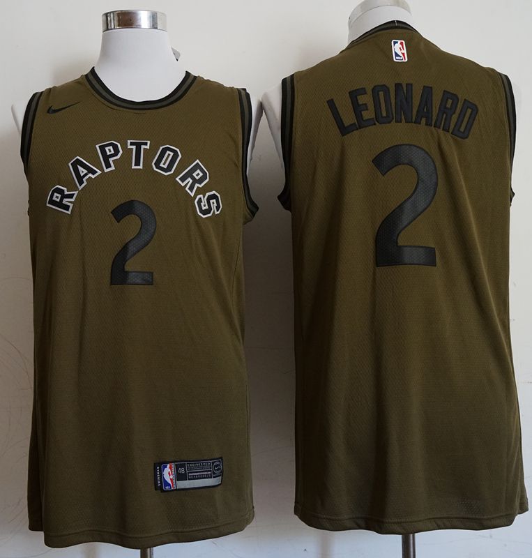 Men Toronto Raptors #2 Leonard Military green Game Nike NBA Jerseys
